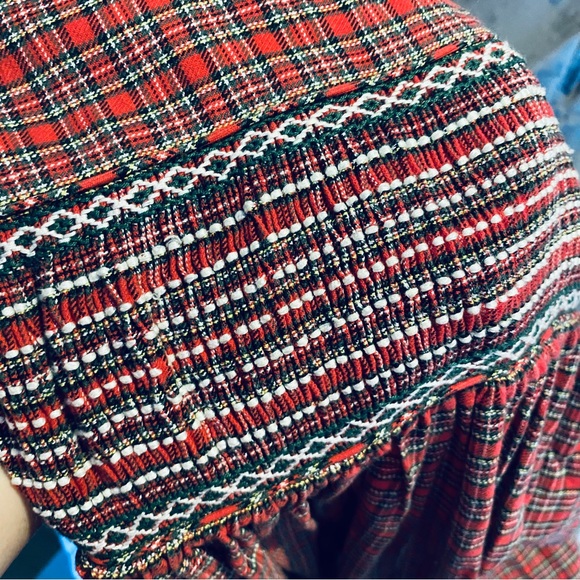 STRASBURG girls plaid flannel holiday smocked dress long 5y red green co… - Picture 5 of 5